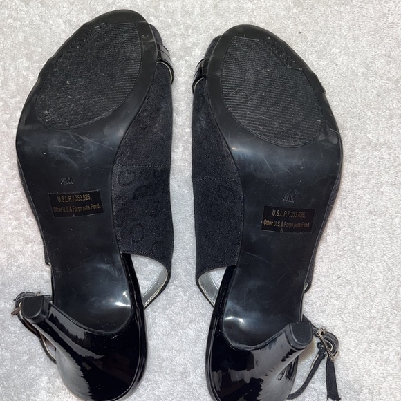 GUESS Black Slingback Peep Toe Heels - Picture 6 of 8